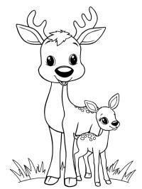 Олень з оленятком