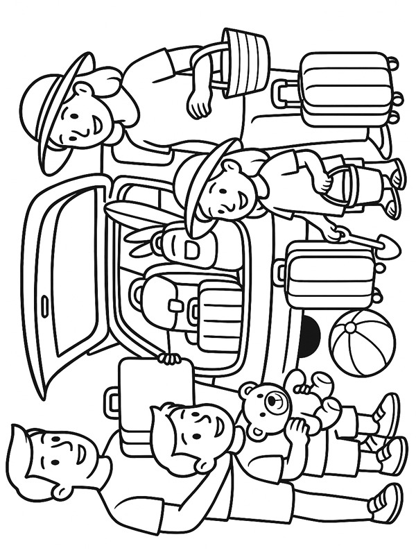 Сім’я їде у відпустку Розмальовка Сім’я їде у відпустку Розмальовка