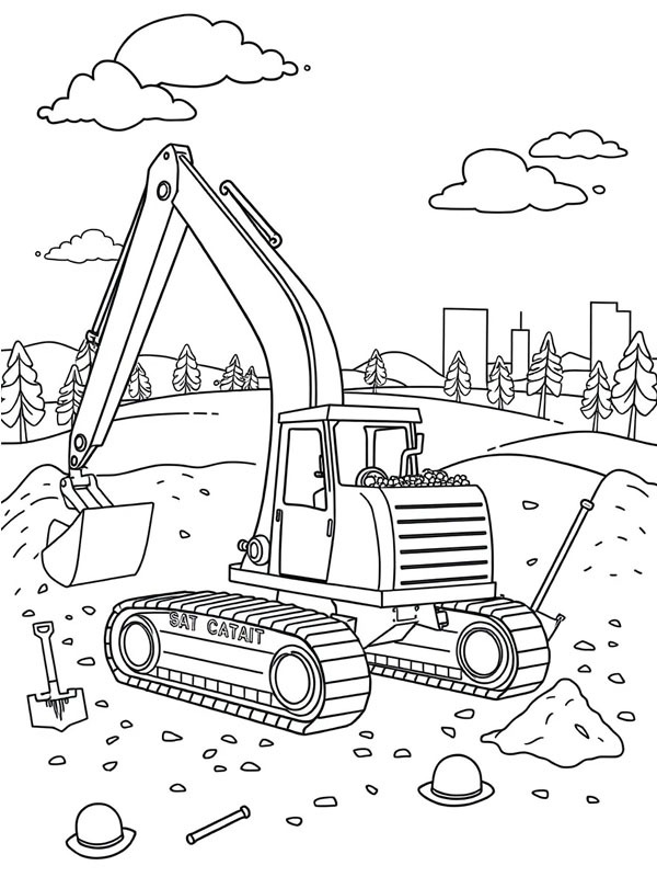 Екскаватор Caterpillar Розмальовка Екскаватор Caterpillar Розмальовка