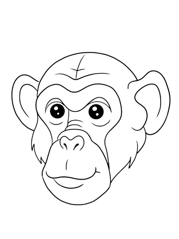 Обличчя шимпанзе Розмальовка Обличчя шимпанзе Розмальовка