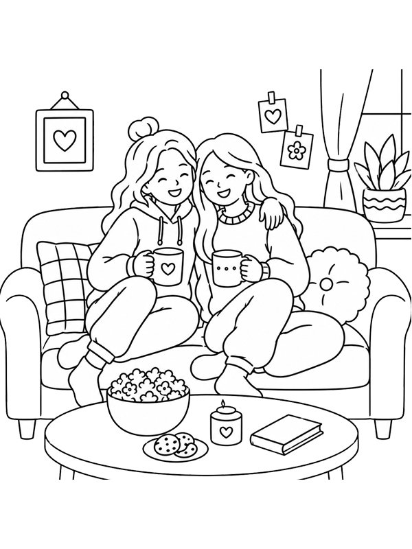 Cozy BFF Розмальовка Cozy BFF Розмальовка