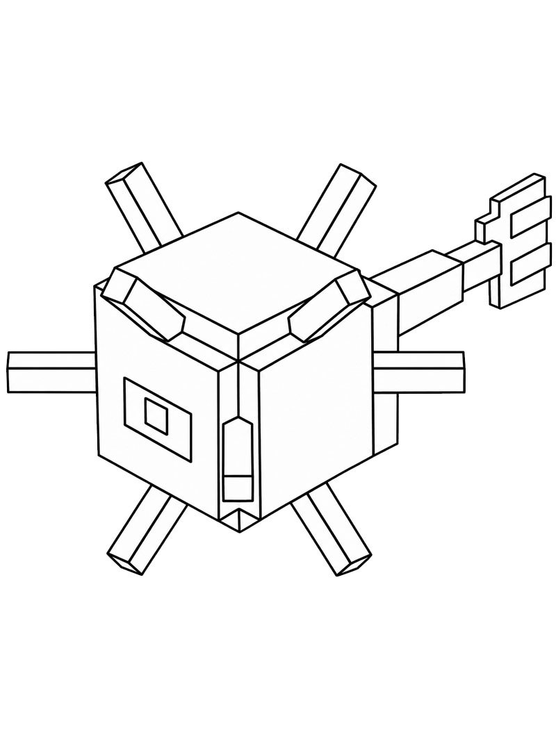Guardian Minecraft Розмальовка Guardian Minecraft Розмальовка