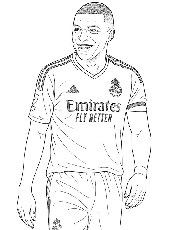 Kylian Mbappé Розмальовка Kylian Mbappé Розмальовка