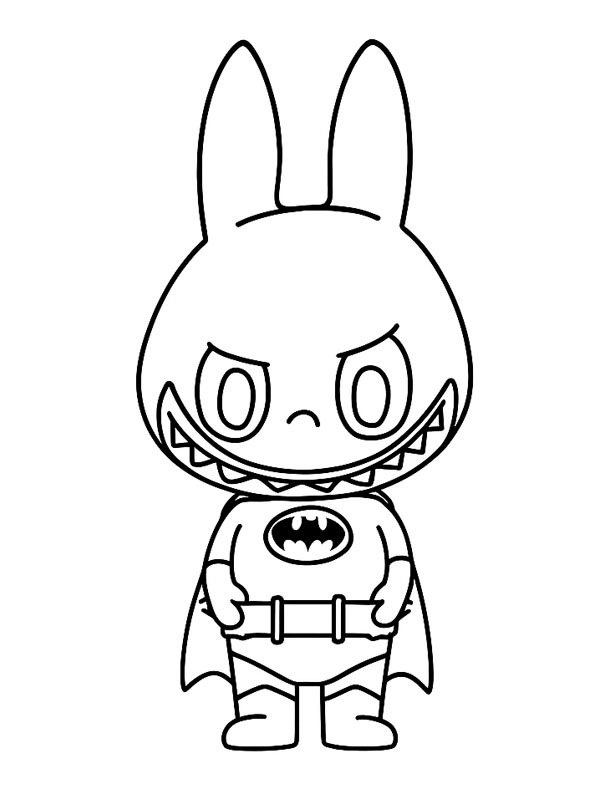 Labubu Batman Розмальовка Labubu Batman Розмальовка