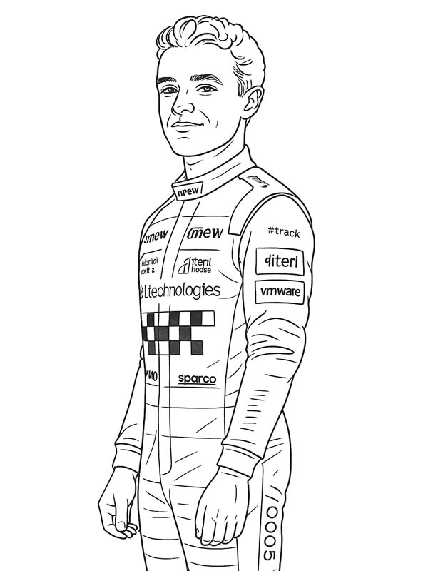Lando Norris Розмальовка Lando Norris Розмальовка