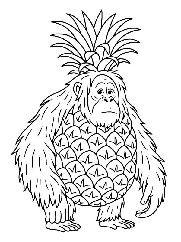 Orangutini Ananasini Розмальовка Orangutini Ananasini Розмальовка