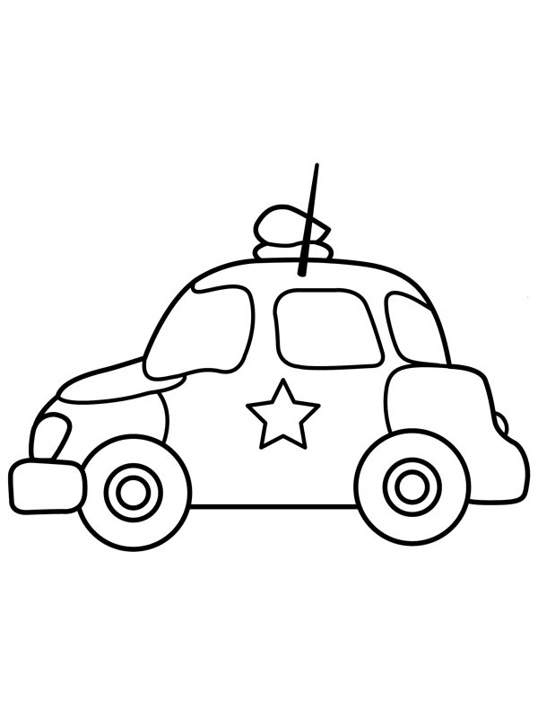Простий поліцейський автомобіль Розмальовка Простий поліцейський автомобіль Розмальовка