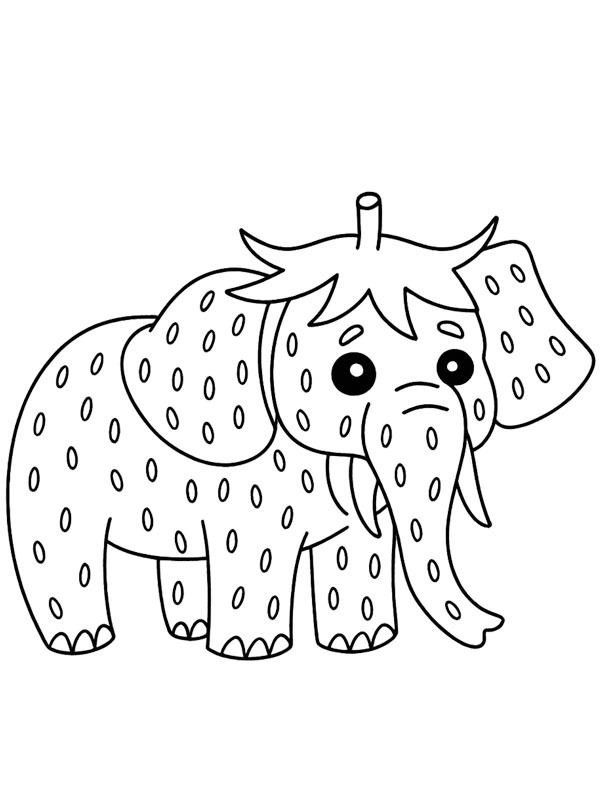 Strawberry Elephant Розмальовка Strawberry Elephant Розмальовка